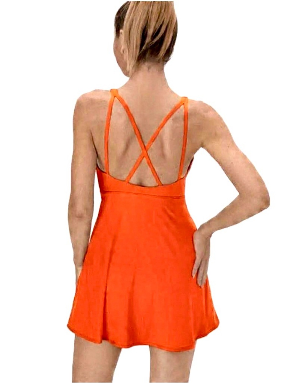 Cloudful™ Fabric Backless Crisscross Side Pocket 2-Piece Barre Ballet Dress M - Picture 3 of 6
